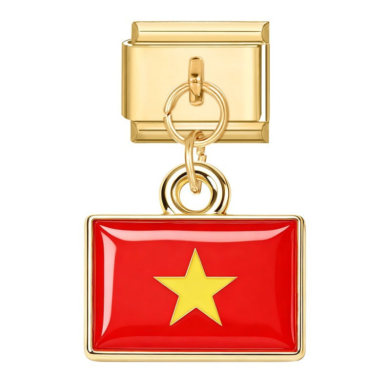 Gold Pendant - Vietnamese Flag