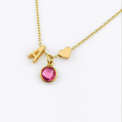 Personalized Initial Birthstone Necklace for Girls, Dainty Letter Jewelry Gift