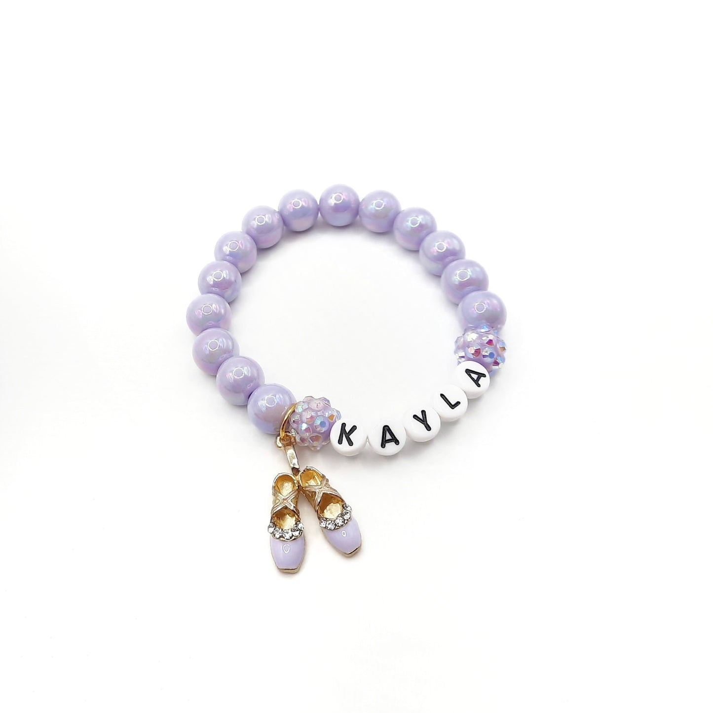 Ballet name bracelet girls ballerina jewelry pink purple blue white red
