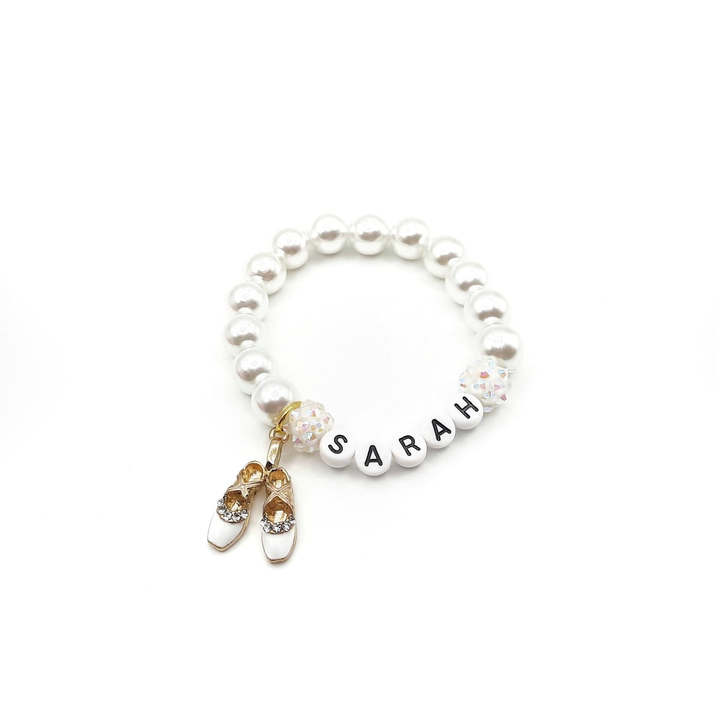 Ballet name bracelet girls ballerina jewelry pink purple blue white red