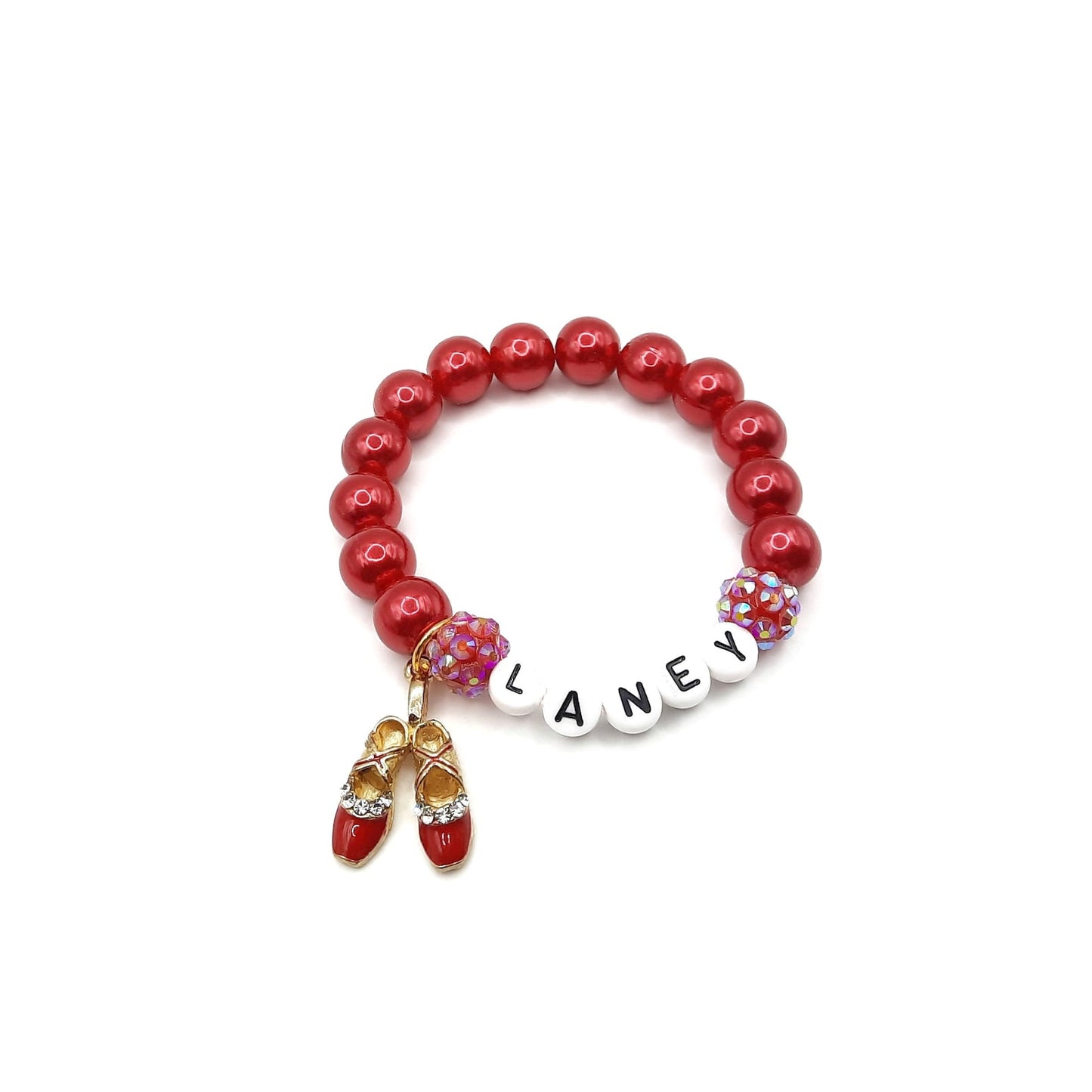 Ballet name bracelet girls ballerina jewelry pink purple blue white red