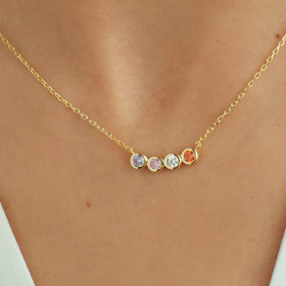 Birthday Gift for Girls, Personalized Birthstone Necklace for Daughter or Granddaughter