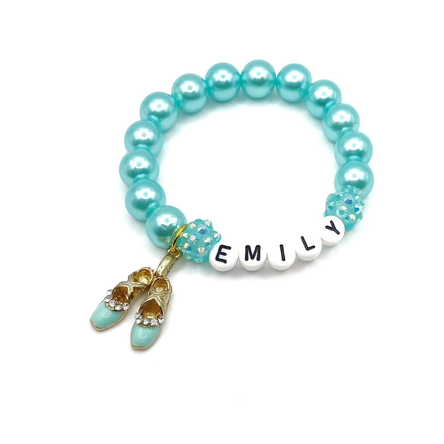 Ballet name bracelet girls ballerina jewelry pink purple blue white red