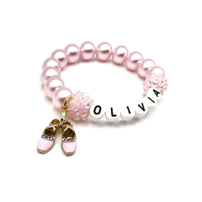 Personalized Ballet Name Bracelet for Girls, Ballerina Dance Gift