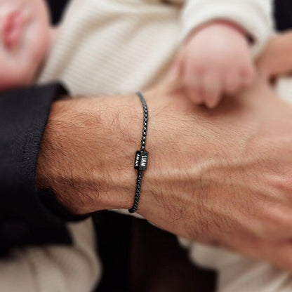 Personalized Daddy Bracelet with Kids Names, Custom Family Name Bracelet