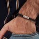 Personalized Mens Woven Leather Bracelet, Adjustable Bracelet, Christmas Father's Day Gift for Dad Boyfriend Husband