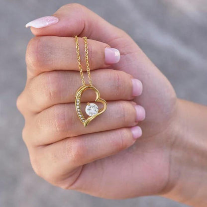 To My Wife Heart Necklace, Romantic Love Jewelry Gift with Message Card