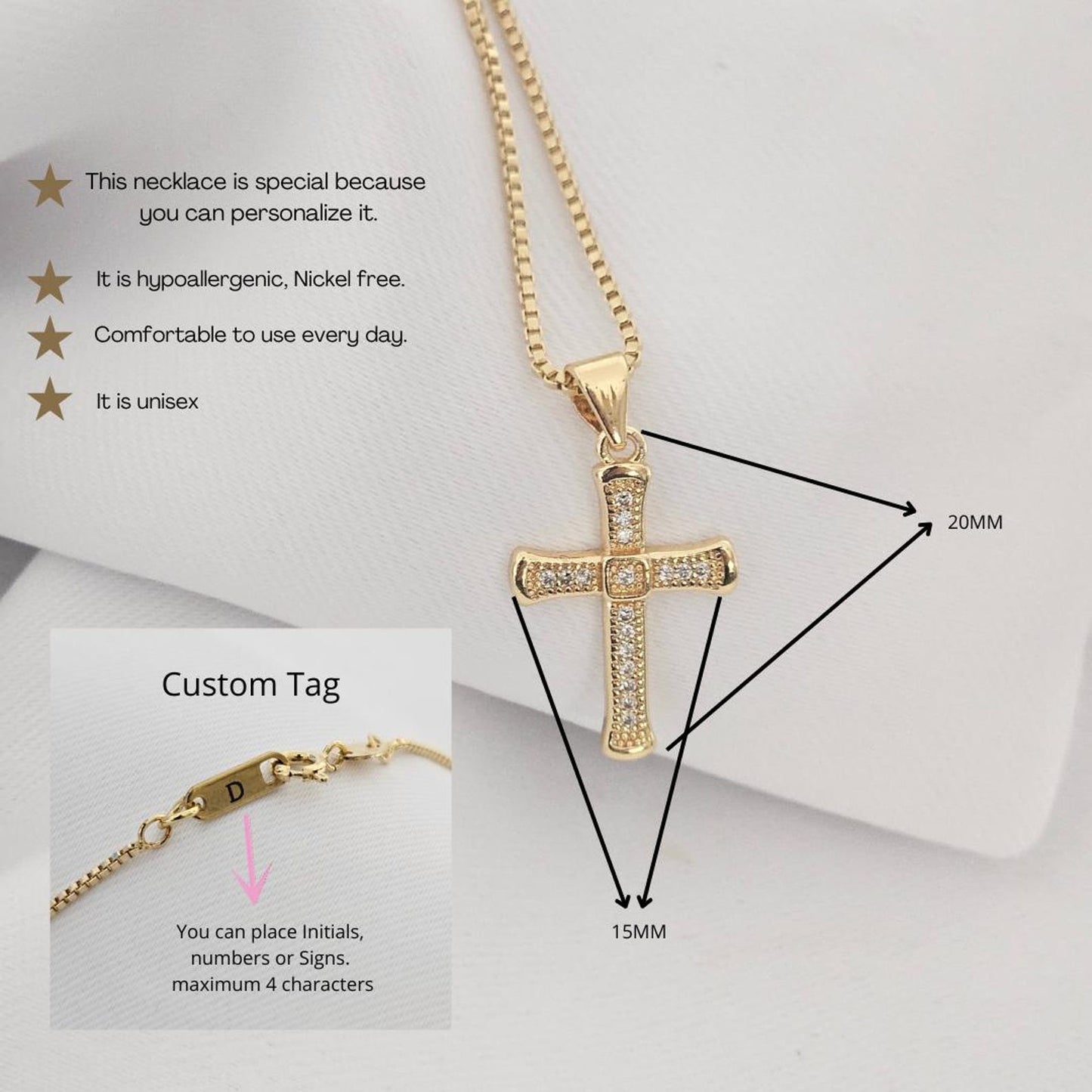 18K Gold Filled Children's Necklace, Dainty Baptism Gift