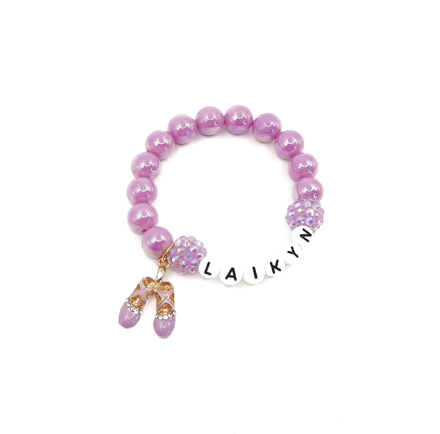 Ballet name bracelet girls ballerina jewelry pink purple blue white red