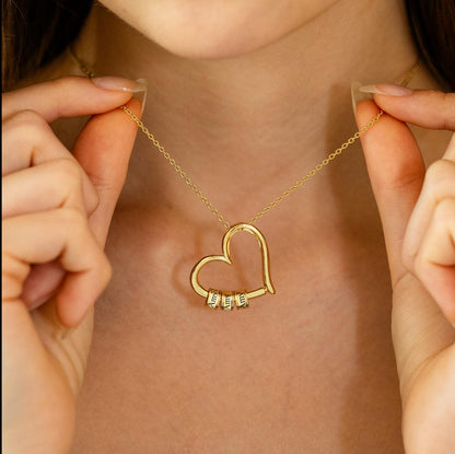 Birthday Gift for Her, Personalized Engraved Heart Name Necklace, 18K Gold Name Necklace
