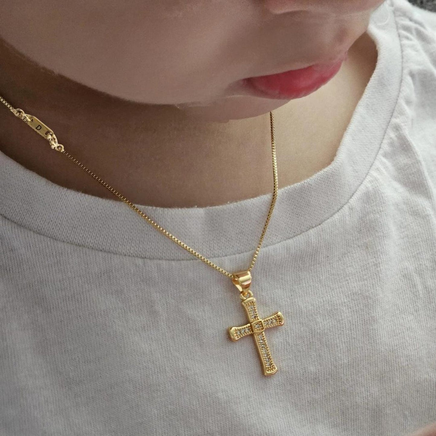 18K Gold Filled Children's Necklace, Dainty Baptism Gift