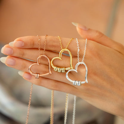 Birthday Gift for Her, Personalized Engraved Heart Name Necklace, 18K Gold Name Necklace