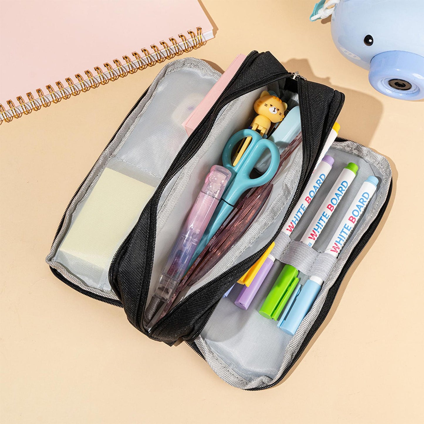 Personalized Pencil Case, Back to School Gift for Kids, Custom Name Three-Compartment School Supplies Pouch