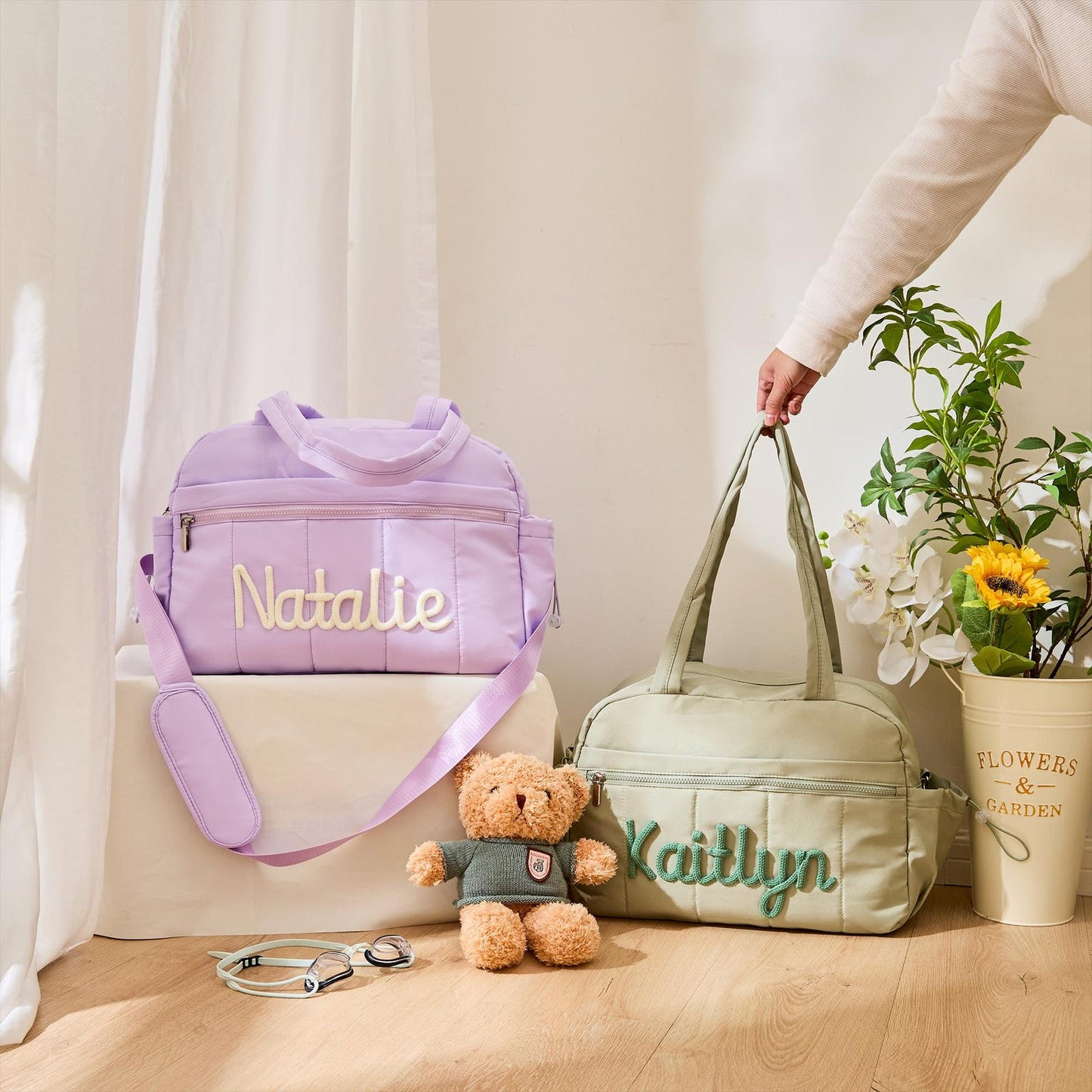 Personalized Dance Bag for Girls, Custom Name Duffel Bag with Waterproof Pocket, Cheer Gymnast Travel Tote Gift