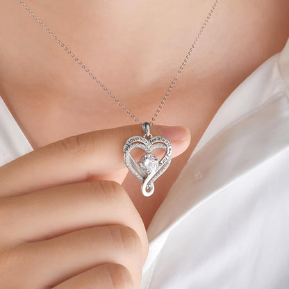 To My Wife Heart Necklace, Forever Love Jewelry Gift