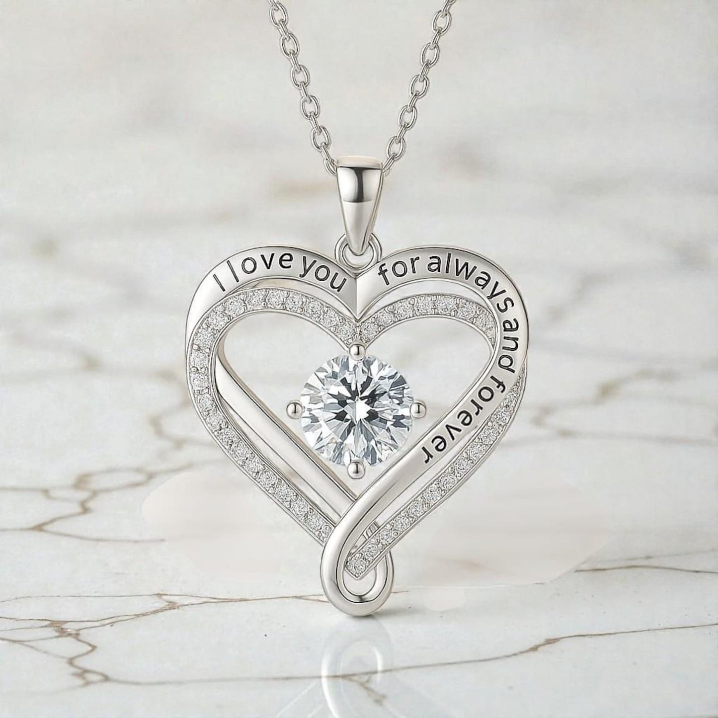 To My Wife, Heart Necklace - Forever Love Jewelry Gift