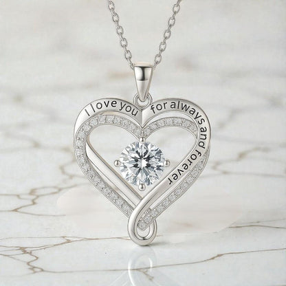 To My Wife Heart Necklace, Forever Love Jewelry Gift