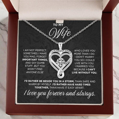 To My Wife Heart Necklace, Forever Love Jewelry Gift