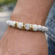 Personalized mens bracelet, Custom names jewelry, Engraved beaded bracelet for dad, Daddy birthday gifts from kids, Baby