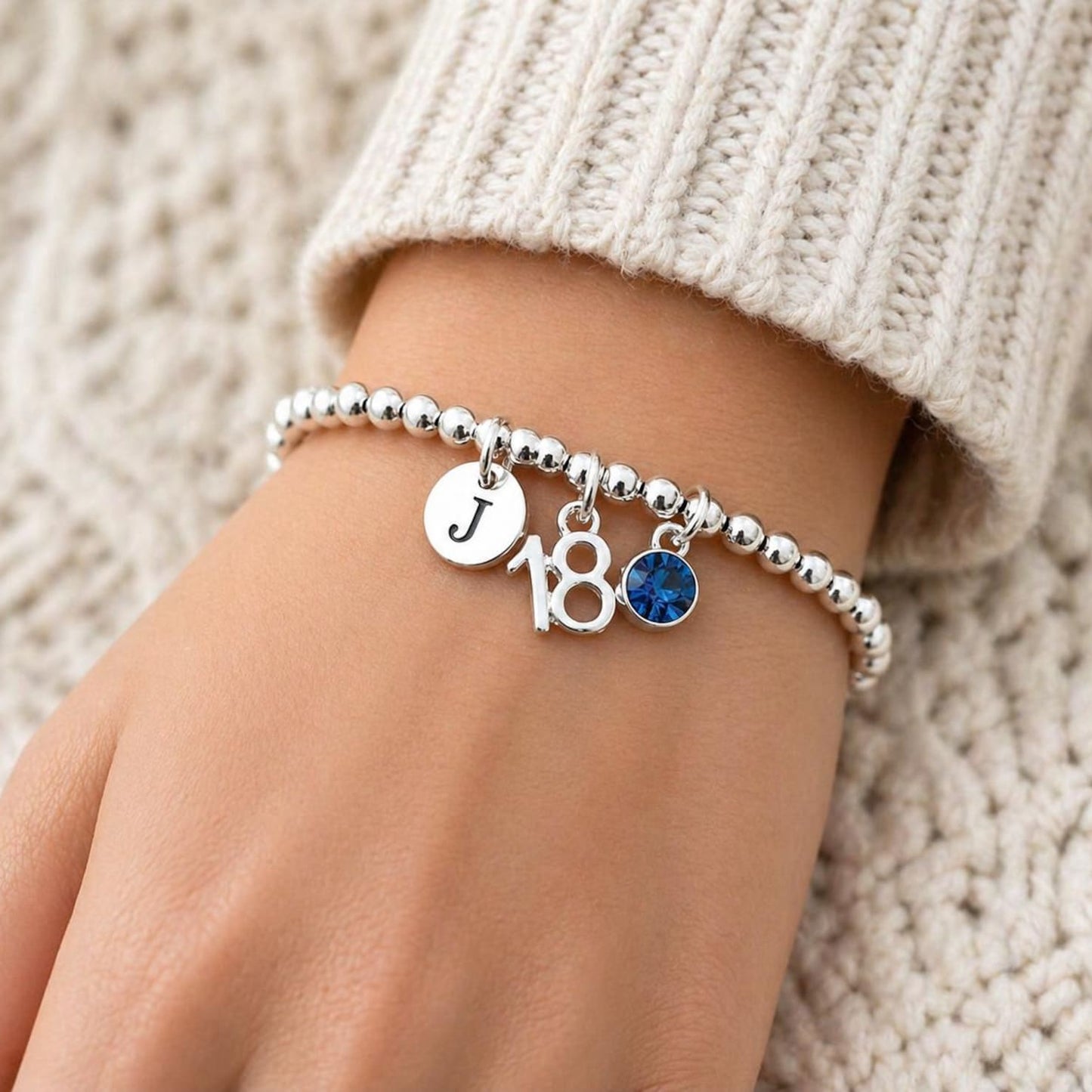 Minimalist Bead Ball Bracelet, Birthday Gift for Her, Sterling Silver Milestone Jewelry for Women and Girls