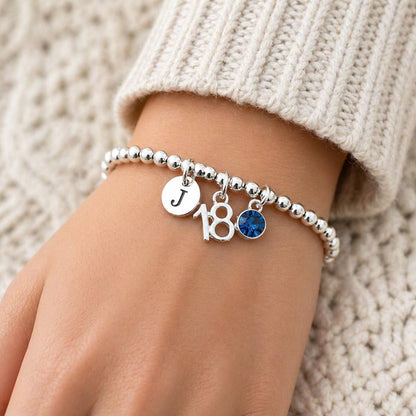 Birthday Gift for Girls, Silver Minimalist Bead Ball Bracelet