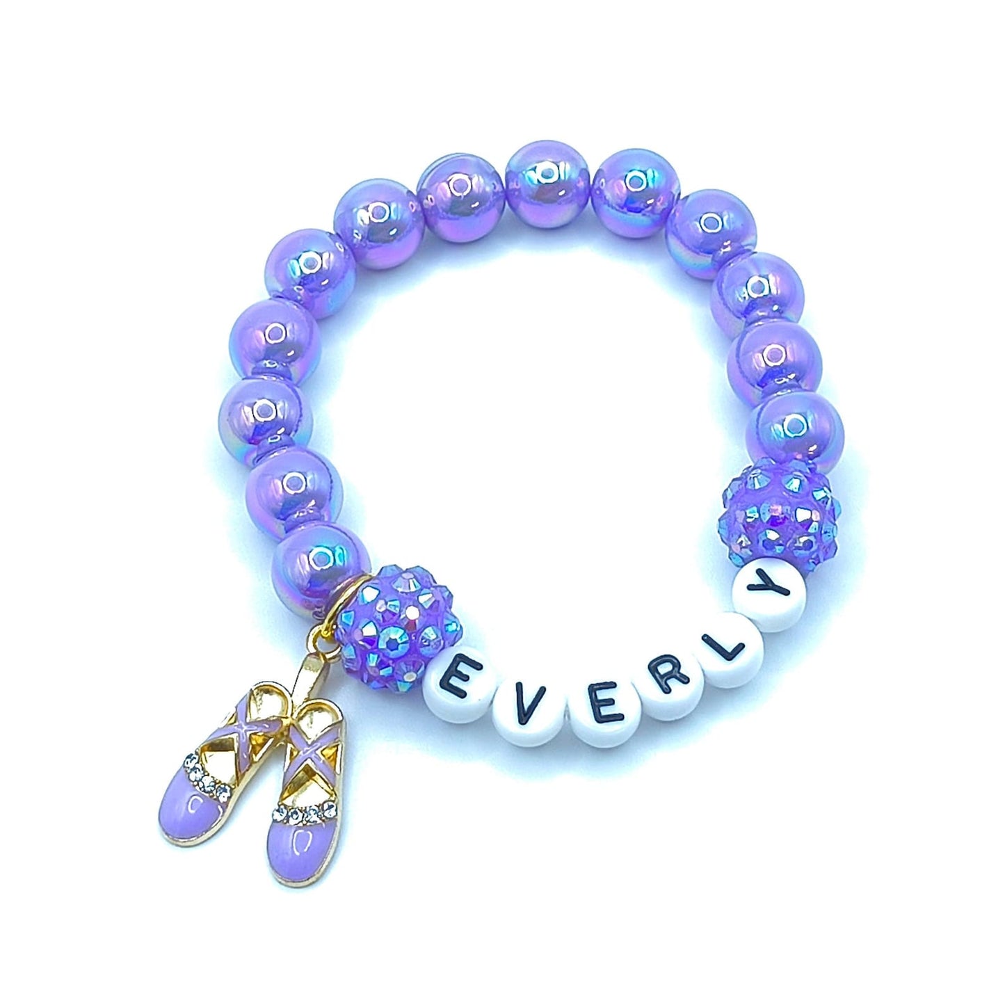 Ballet name bracelet girls ballerina jewelry pink purple blue white red