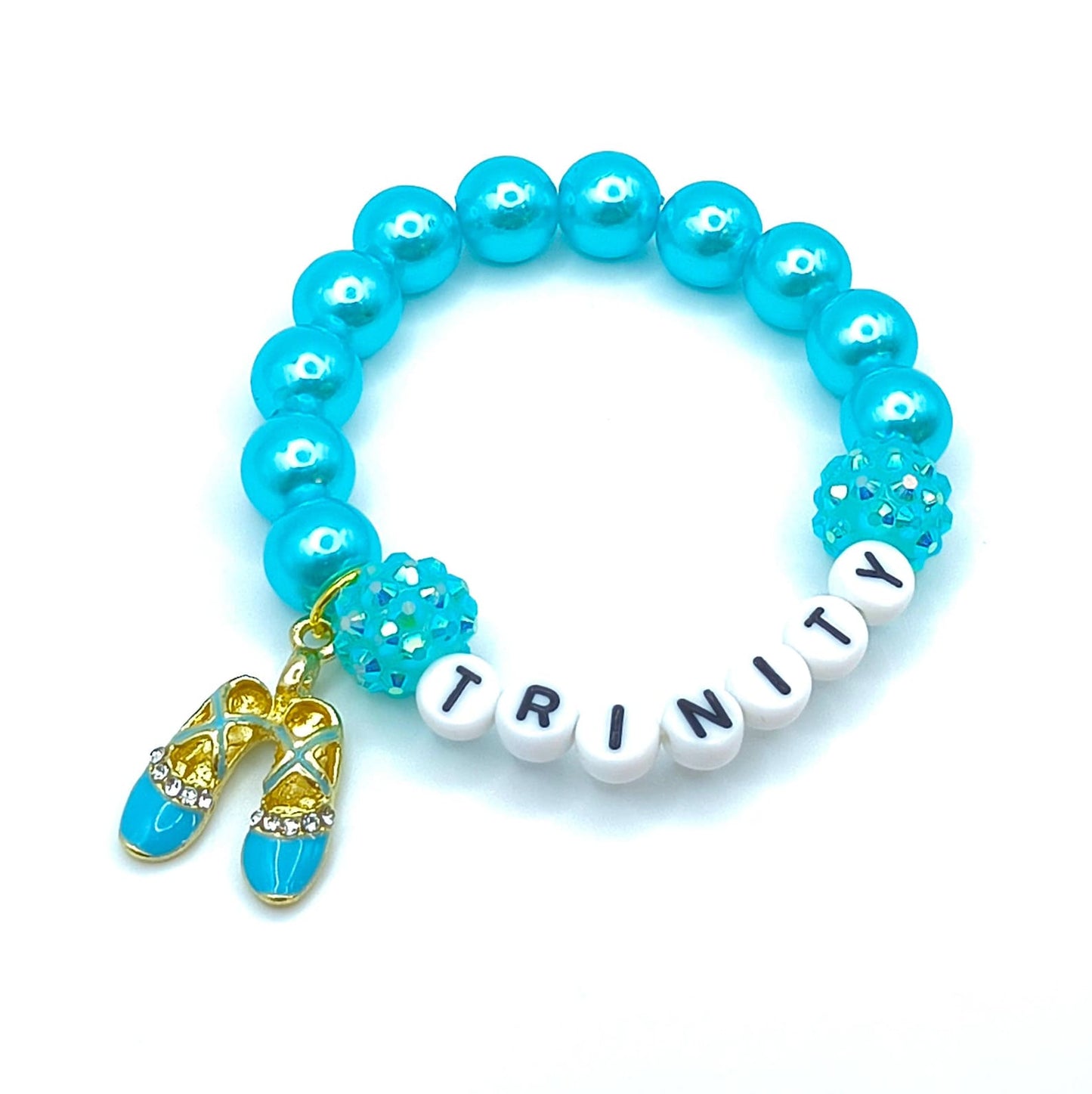 Ballet name bracelet girls ballerina jewelry pink purple blue white red