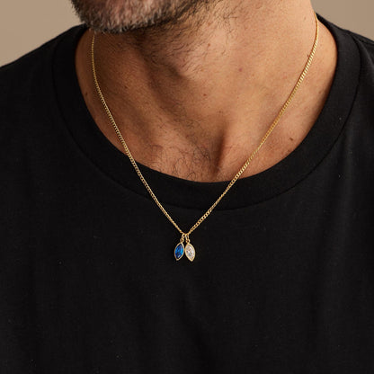 Personalized Men's Family Birthstone Necklace, Custom Father Jewelry Gift