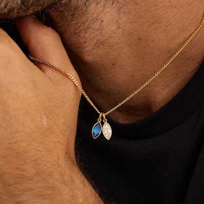 Personalized Men's Family Birthstone Necklace, Custom Father Jewelry Gift