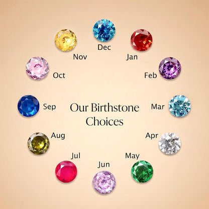 Personalized Heart Birthstone Ring, Mother's Ring with 2 Birthstones