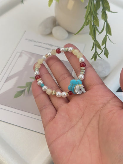 Red Agate Pearl Bracelet