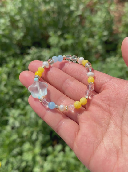 Crystal Star & Freshwater Pearl Bracelet