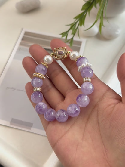 Delicate Lavender Pearl Bracelet