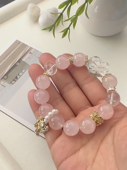 Delicate Pink Heart Bracelet