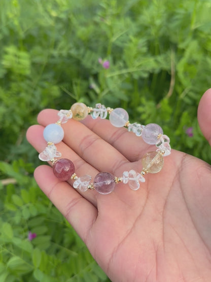 Amethyst, Citrine & Pink Morganite Bracelet