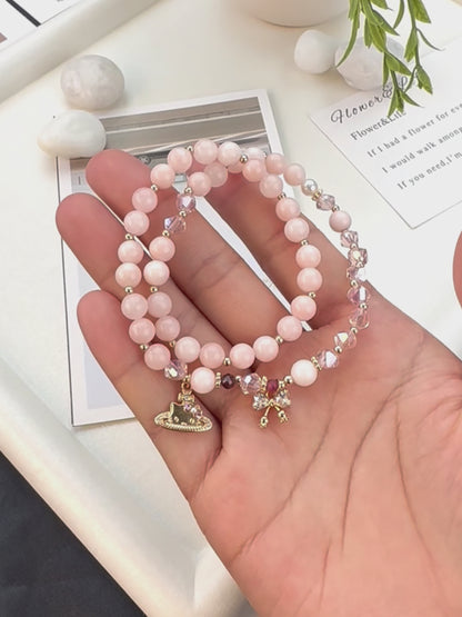 Sweet Pink Double Wrap Bracelet