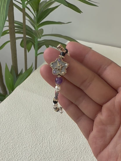 Delicate Shell Flower Amethyst Bracelet